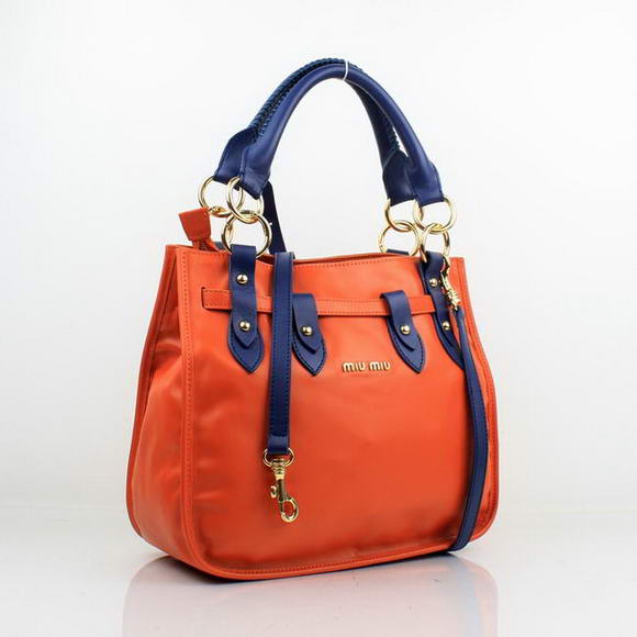 88013 Miu Miu Nappa Drawstring Tote Bag 88013 Arancione